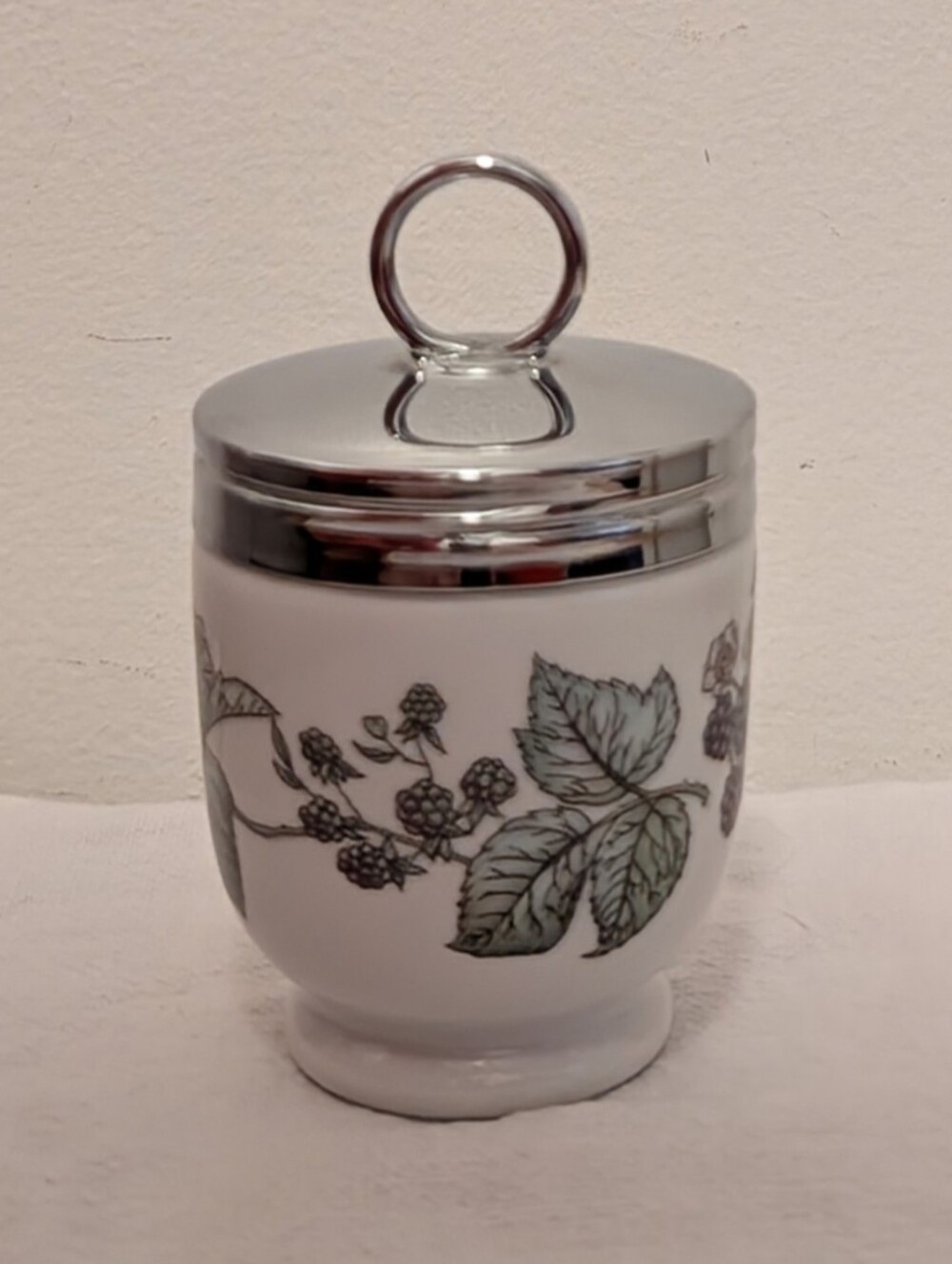 Vintage Royal Worcester Porcelain Egg Coddler - Lavinia Blackberry Pattern